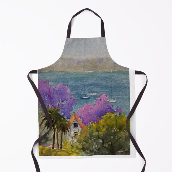 Item preview, Red house with jacaranda designed and sold by ShellyDu.