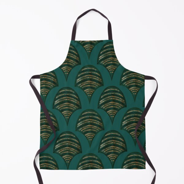 Item preview, Golden Mosaic Art Deco Fans Great Gatsby Glam in Deep Teal Green &Gold  designed and sold by aneladesigns.