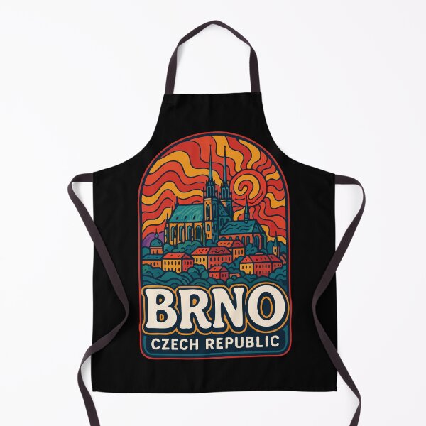 Item preview, Brno Czech Republic Colorful Retro Trippy Art designed and sold by TomFrontierArt.