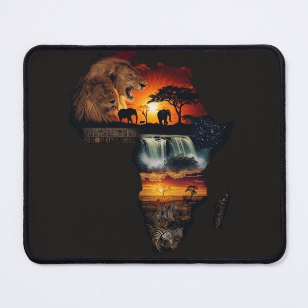 Item preview, African Continent Wildlife Collage - Safari Animals Silhouette at Sunset designed and sold by TitanRN.