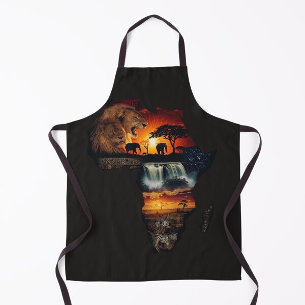 Item preview, African Continent Wildlife Collage - Safari Animals Silhouette at Sunset designed and sold by TitanRN.