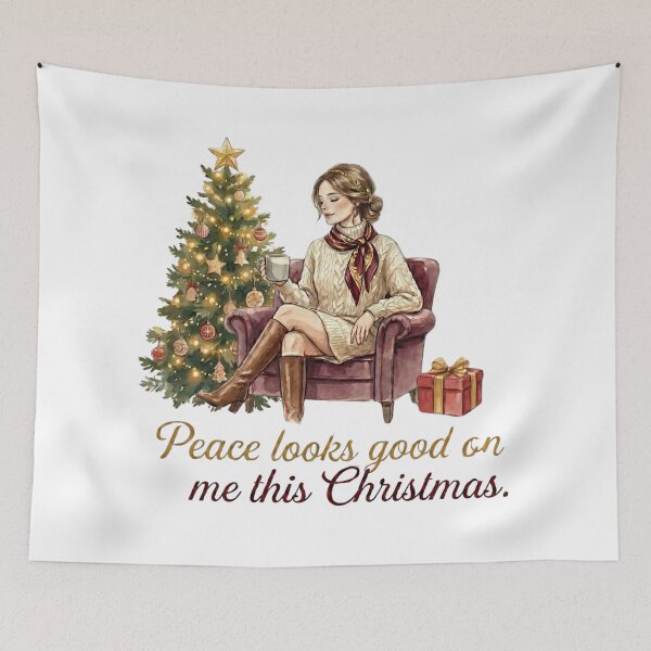 Item preview, Cozy Watercolor Christmas - Peace Looks Good On Me This Chrismas designed and sold by FWLclub.
