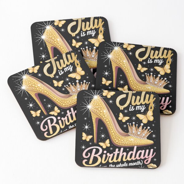 Item preview, July Birthday Diva Sparkly Gold Shoe and Crown Whole Month designed and sold by KristenosNehk.