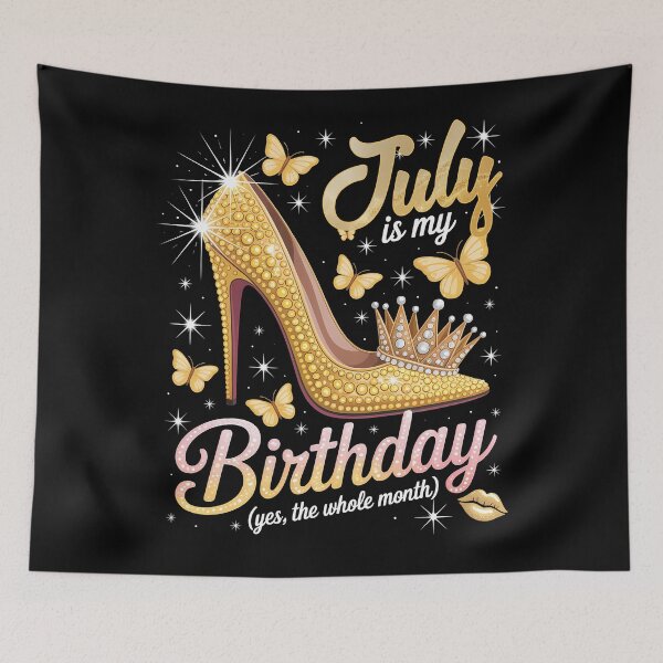 Item preview, July Birthday Diva Sparkly Gold Shoe and Crown Whole Month designed and sold by KristenosNehk.