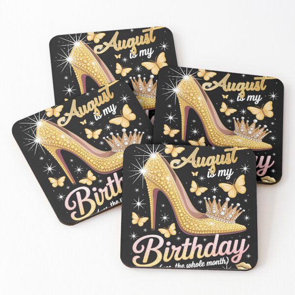 Item preview, August Queen Born Crown, High Heel & Butterflies Birthday Whole Month designed and sold by KristenosNehk.