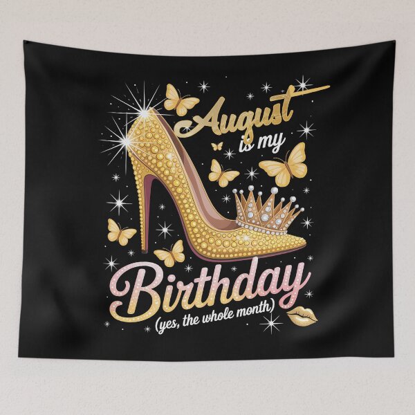 Item preview, August Queen Born Crown, High Heel & Butterflies Birthday Whole Month designed and sold by KristenosNehk.