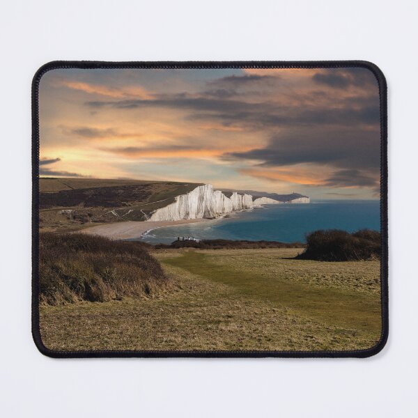 Item preview, Dramatic Sky over the white chalk cliffs of the Seven Sisters at Cuckmere Haven Sussex England UK designed and sold by John Gilham - Landscape Photography.