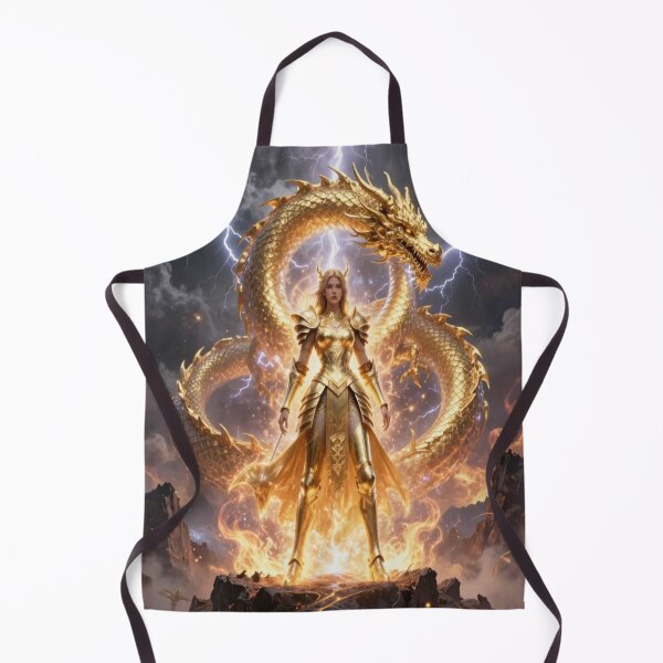 Item preview, Golden Warrior & Dragon Power – Divine Strength in Flames, Lightning & Mythic Fantasy designed and sold by FotoworldEdel.