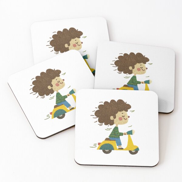 Item preview, Wind in My Hair – Hand-Embroidered Scooter Joy Sticker Art designed and sold by Gurjeetpixelart.