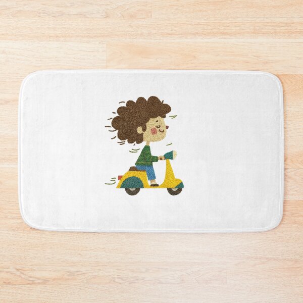 Item preview, Wind in My Hair – Hand-Embroidered Scooter Joy Sticker Art designed and sold by Gurjeetpixelart.