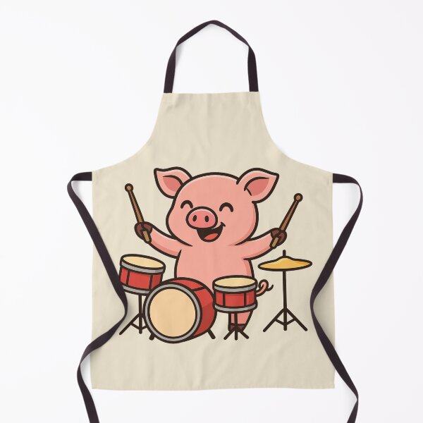 Item preview, Funny Pig Playing Drums – Animal Drummer Illustration designed and sold by Ivy-Triggs.