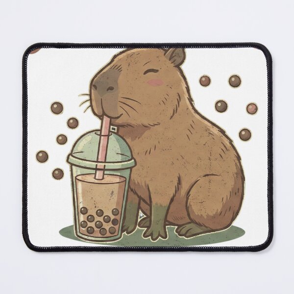 Item preview, Cute Capybara Drinking Bubble Tea Vintage Retro Style designed and sold by TeezOfMadness.
