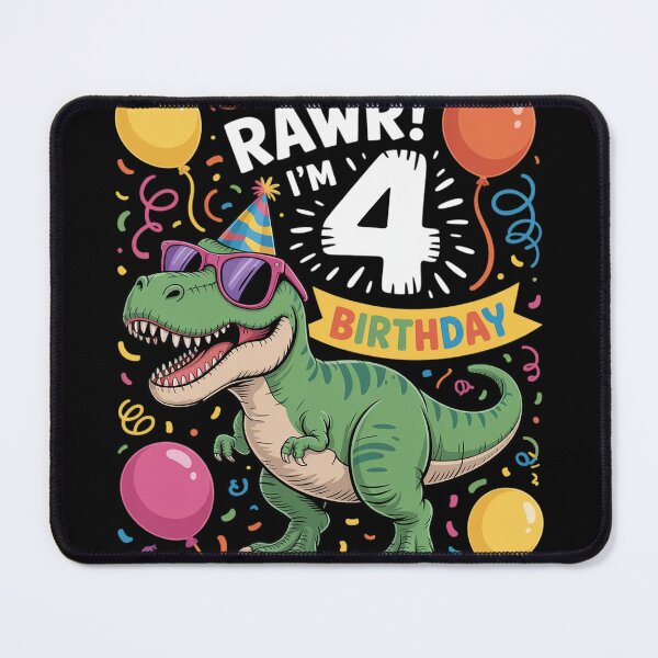 Item preview, Kids 4 Year Old 4th Birthday Boy Dinosaur designed and sold by InspiredFoul.