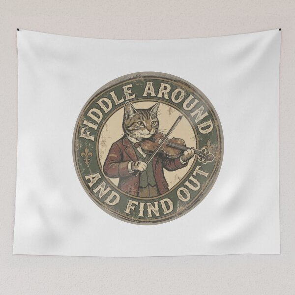 Item preview, Vintage Fiddle Cat Funny Cat Violinist designed and sold by BradStiedem.