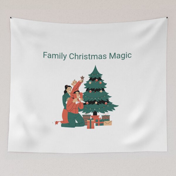 Item preview, Family Christmas Magic - Cozy Holiday tree Illustration  designed and sold by Mastalina99.