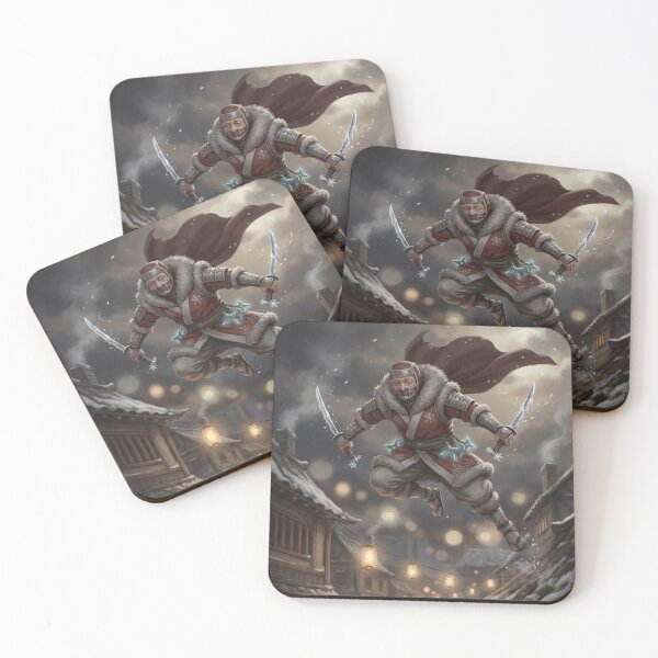Item preview, Ninja Santa — Stealth Christmas Warrior | Japanese Winter Night Art designed and sold by Mori-no-Akari.