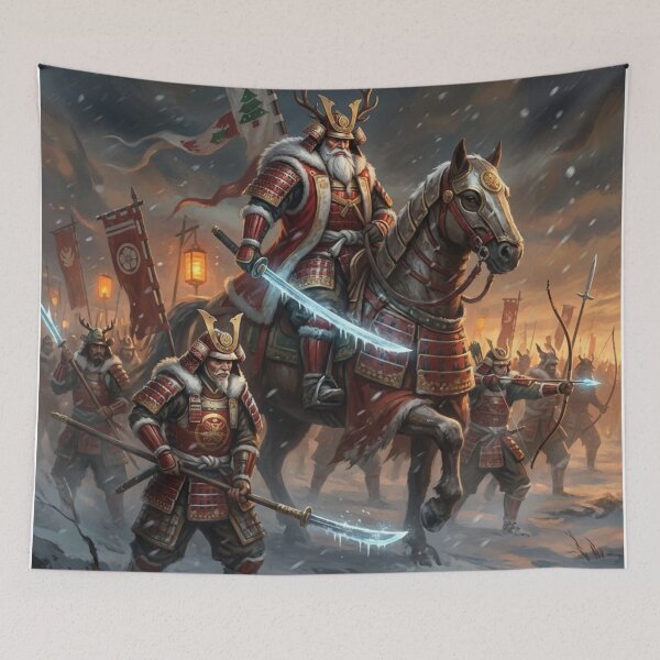 Item preview, Santa Shogun — Winter Samurai Army | Epic Japanese Christmas Battle Art designed and sold by Mori-no-Akari.