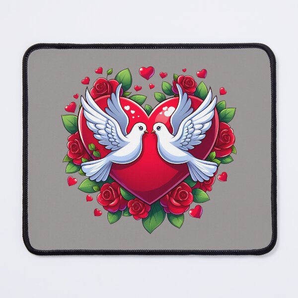Item preview, Love Doves with Heart and Roses designed and sold by Art-Arcade6.