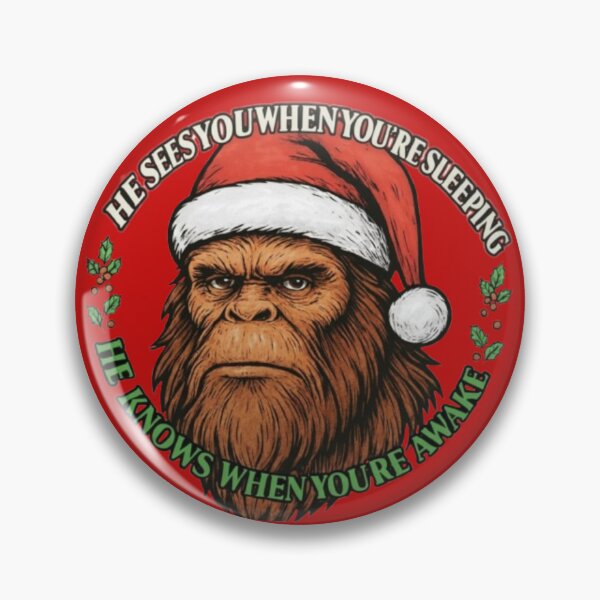 Item preview, He Knows When You’re Sleeping - Santa Bigfoot Christmas Design designed and sold by Blaze & Trail Creative.