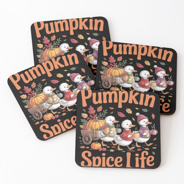 Item preview, Pumpkin Spice Thanksgiving Autumn Gooses Drinking Coffee  designed and sold by InspiredFoul.