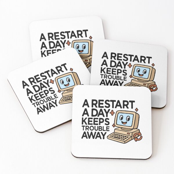 Item preview, A Restart A Day Keeps Trouble Away Retro designed and sold by wolfkin-design.