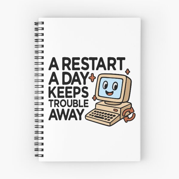 Item preview, A Restart A Day Keeps Trouble Away Retro designed and sold by wolfkin-design.