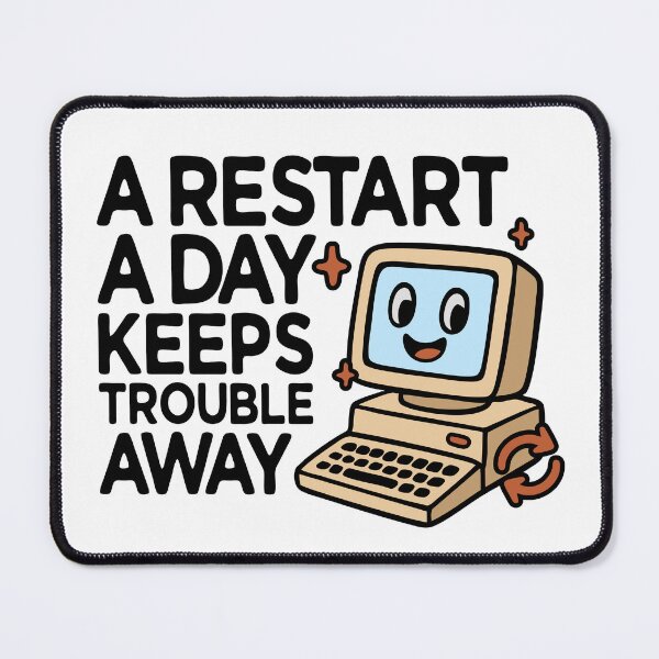 Item preview, A Restart A Day Keeps Trouble Away Retro designed and sold by wolfkin-design.