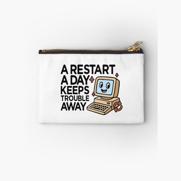 Item preview, A Restart A Day Keeps Trouble Away Retro designed and sold by wolfkin-design.