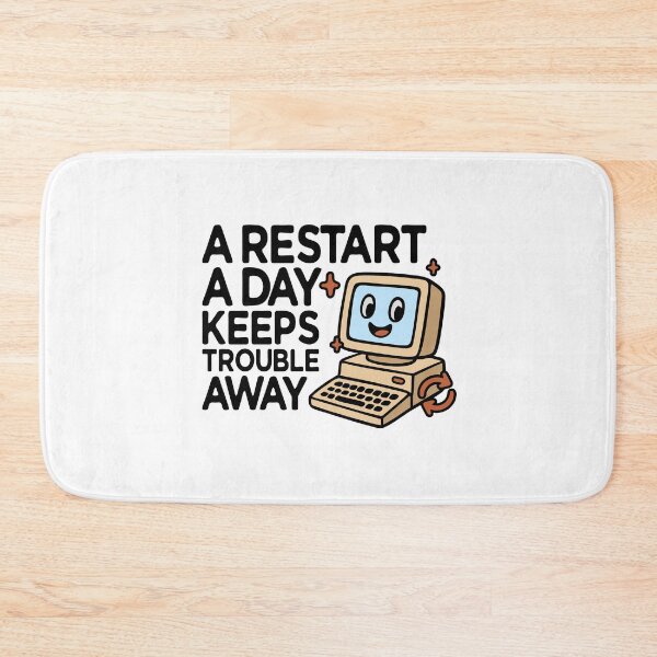 Item preview, A Restart A Day Keeps Trouble Away Retro designed and sold by wolfkin-design.