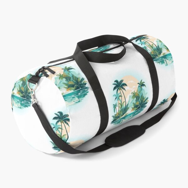 Item preview, Lake with a Tropical Island and Palm Trees – Nature Illustration designed and sold by iamKRUK.
