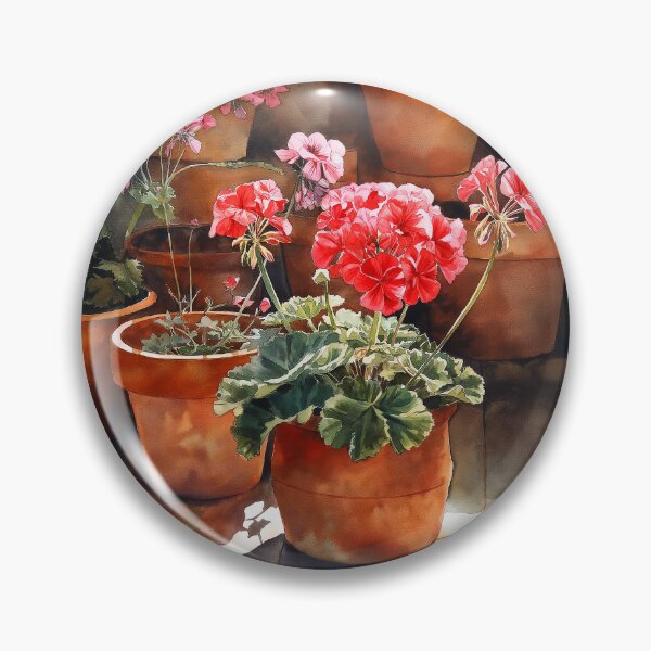 Item preview, Vibrant Geraniums in Clay Pots designed and sold by laurashawart.