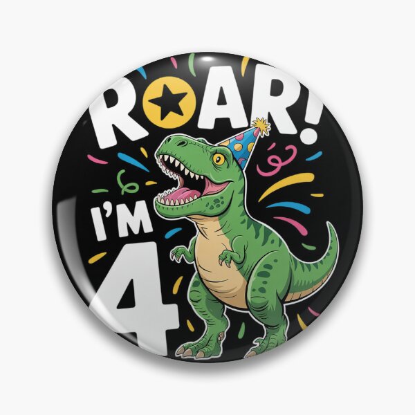 Artikelvorschau, Brüll, ich bin 4! Geburtstagsdinosaurier! Alles Gute zum 4. Juli! Party! entworfen und verkauft von InspiredFoul.