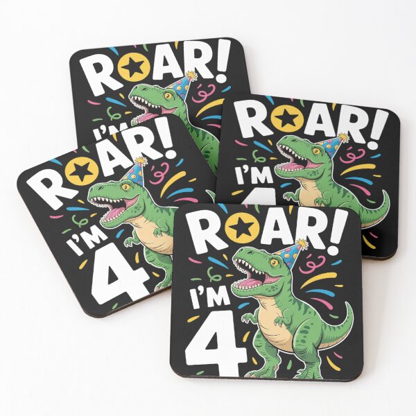 Item preview, Roar I'm 4 Birthday Dinosaur Happy Fourth 4th Party  designed and sold by InspiredFoul.