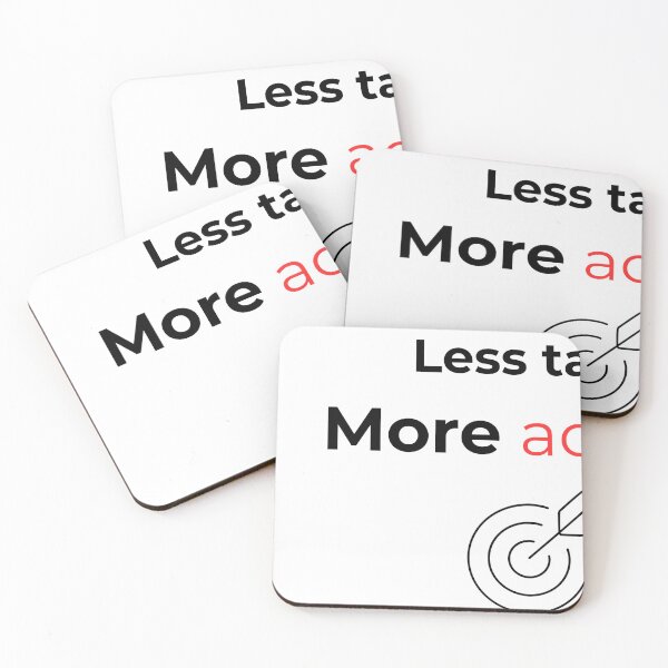 Item preview, ess Talk More Action – Motivational Minimalist Typography Design designed and sold by ActionMindset.
