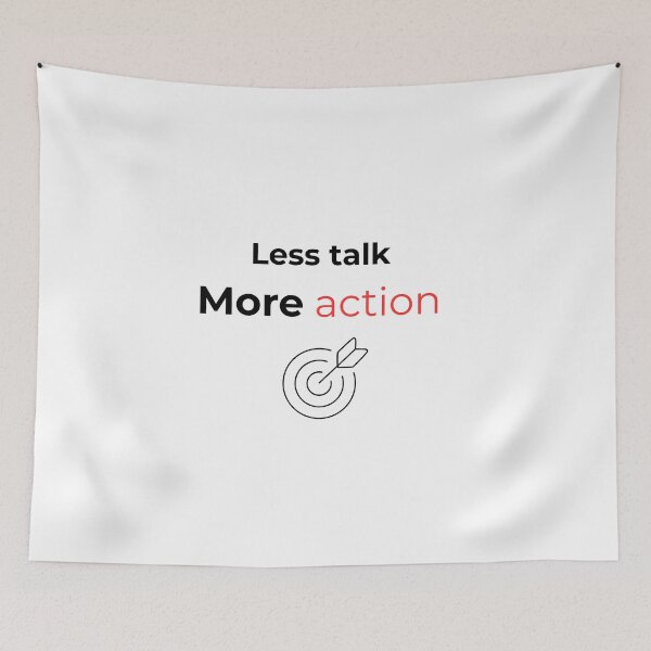 Item preview, ess Talk More Action – Motivational Minimalist Typography Design designed and sold by ActionMindset.