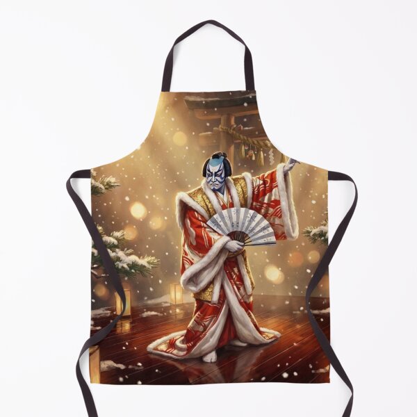 Item preview, Kabuki Snow Dance — Winter Shrine Stage | Japanese Christmas Illumination Art designed and sold by Mori-no-Akari.