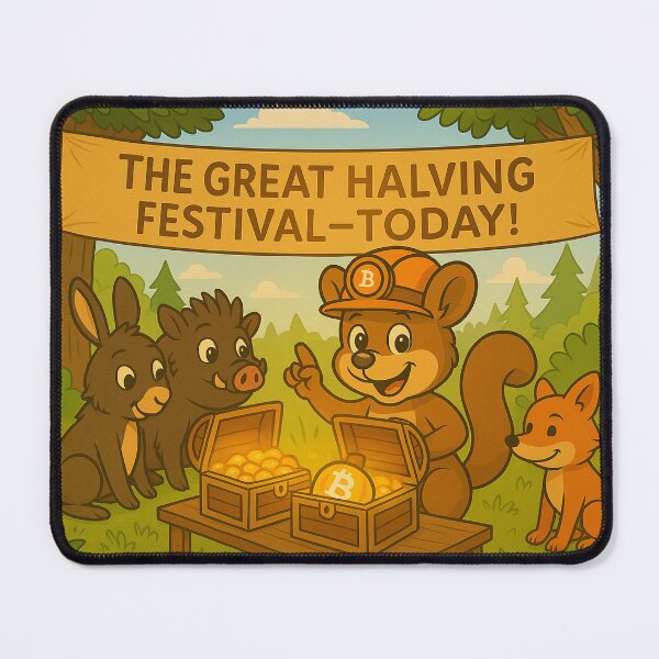 Item preview, The Great Halving Festival! designed and sold by Adventures of Satoshi the Squirrel.