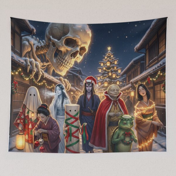 Item preview, Yokai Christmas Parade — Japanese Folklore Holiday Night | Hyakki Yagyo Winter Edition designed and sold by Mori-no-Akari.