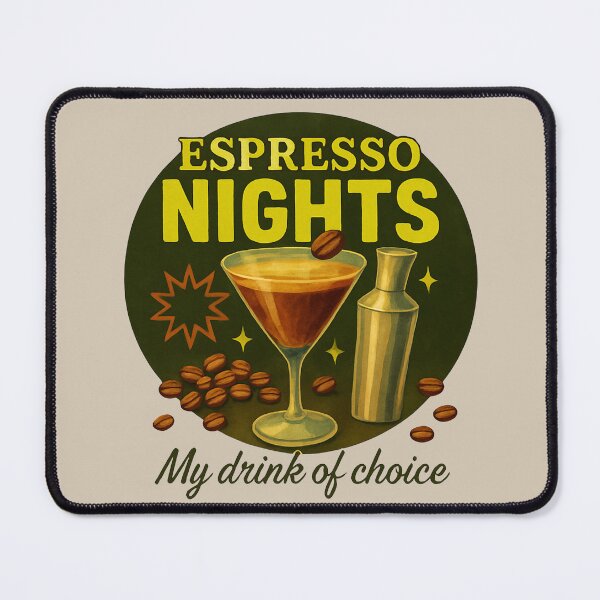 Item preview, Espresso Nights – Retro Coffee Cocktail Illustration Vintage Bar Art designed and sold by IsyLaneDesign.