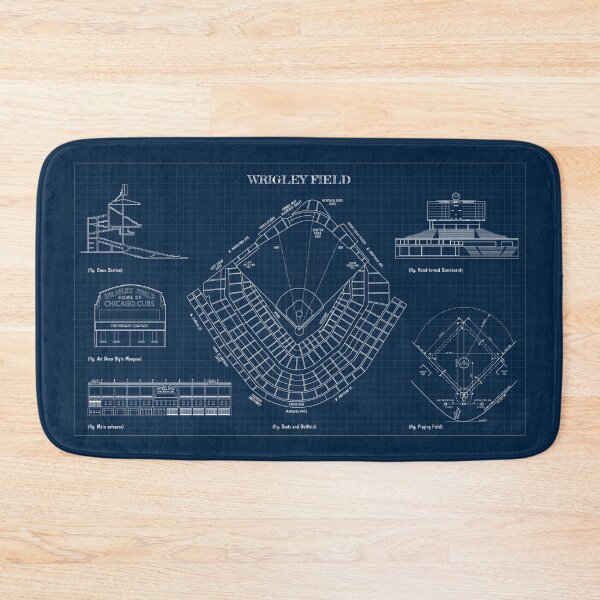 Item preview, Wrigley Field (Navy Blueprint) designed and sold by BGALAXY.