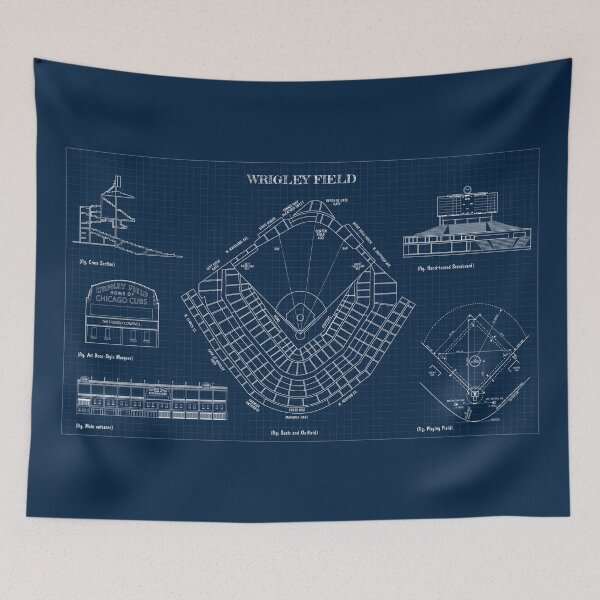 Item preview, Wrigley Field (Navy Blueprint) designed and sold by BGALAXY.