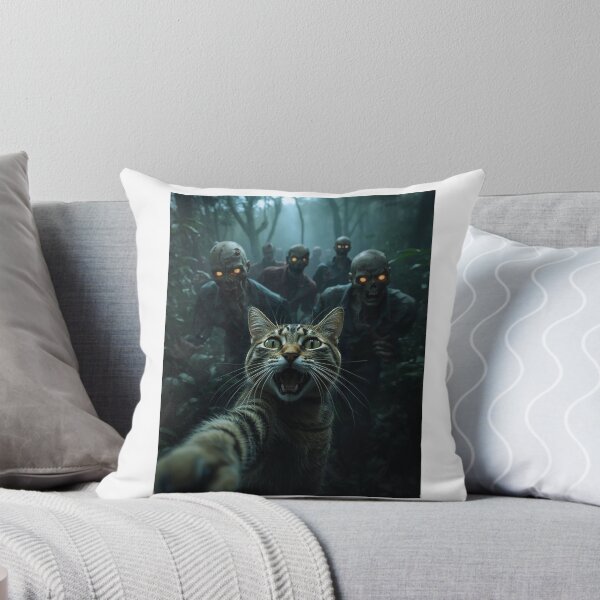 Item preview, Cat Selfie with Zombies Funny Horror Illustration designed and sold by funnyshop222.