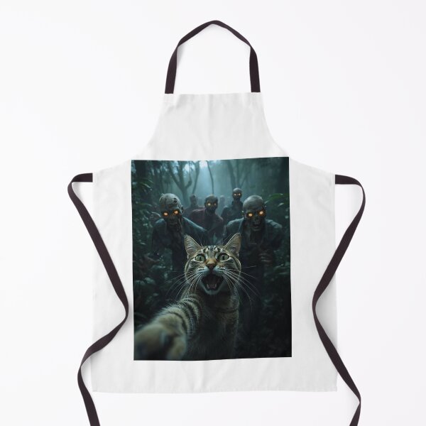 Item preview, Cat Selfie with Zombies Funny Horror Illustration designed and sold by funnyshop222.