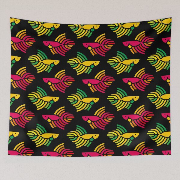 Item preview, Colorful Betta Fish Pattern – Red & Green Version designed and sold by Satoshy Atelier.