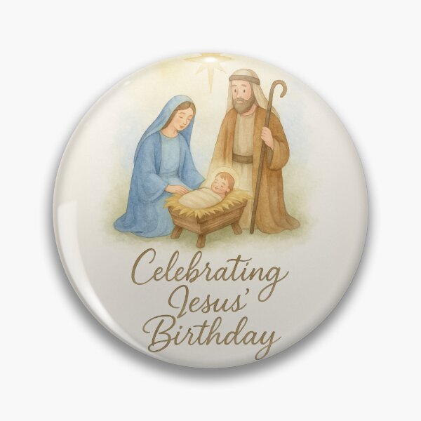Item preview, Celebrating Jesus' Birthday – Watercolor Nativity Holy Family designed and sold by PunchDrop.