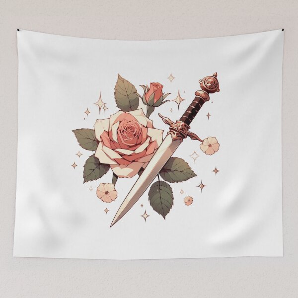 Item preview, Thorns & Steel — Floral Dagger Tattoo Art designed and sold by denip.