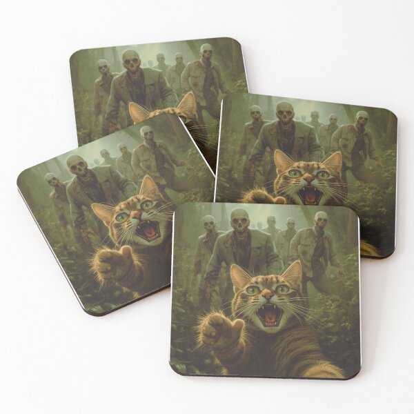 Item preview, Funny Horror Cat Selfie Zombie Scene designed and sold by MirelaSorescu.