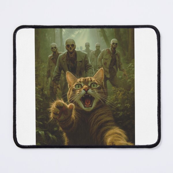 Item preview, Funny Horror Cat Selfie Zombie Scene designed and sold by MirelaSorescu.