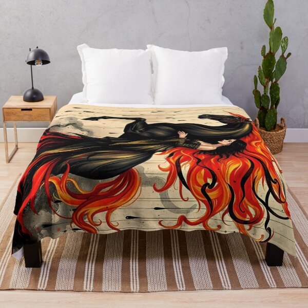 Item preview, Fire Horse and Woman - Spiritual Dark Fantasy Art designed and sold by SolaoLab.