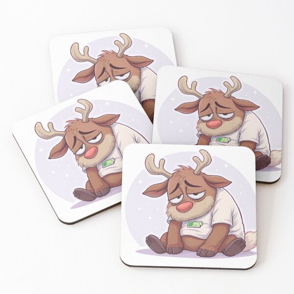 Item preview, Holiday Burnout – Tired Reindeer Christmas Illustration designed and sold by FratddArtworks.